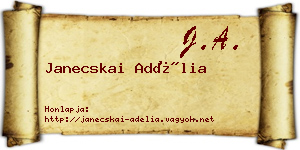 Janecskai Adélia névjegykártya